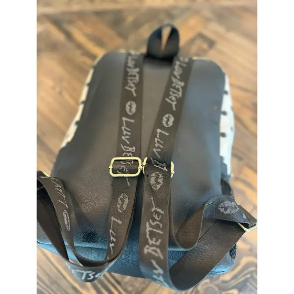 Betsy Johnson BackPack Art to Wear Grunge Y2K 90s Chunky Chevron Polka Dot Flaws - Picture 4 of 16